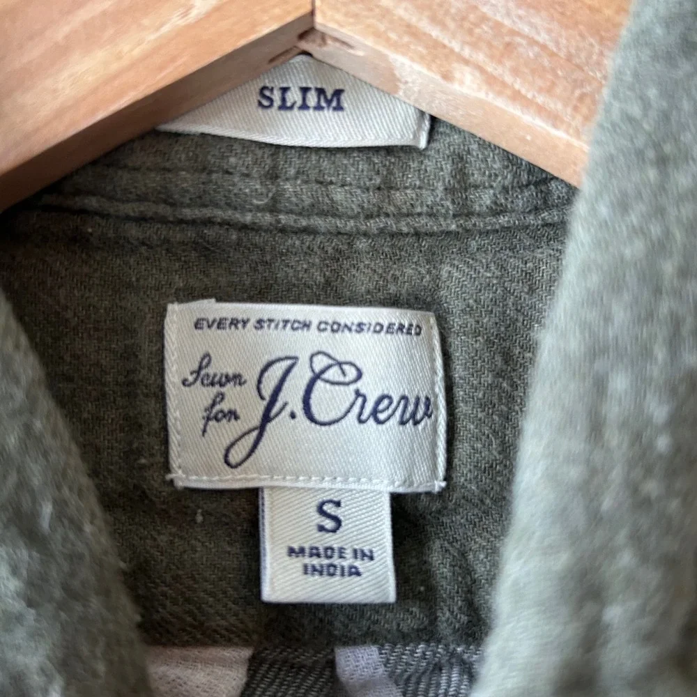J.‎ Crew Slim Fit Green Double Weave Button Down Shirt Men's Size Small